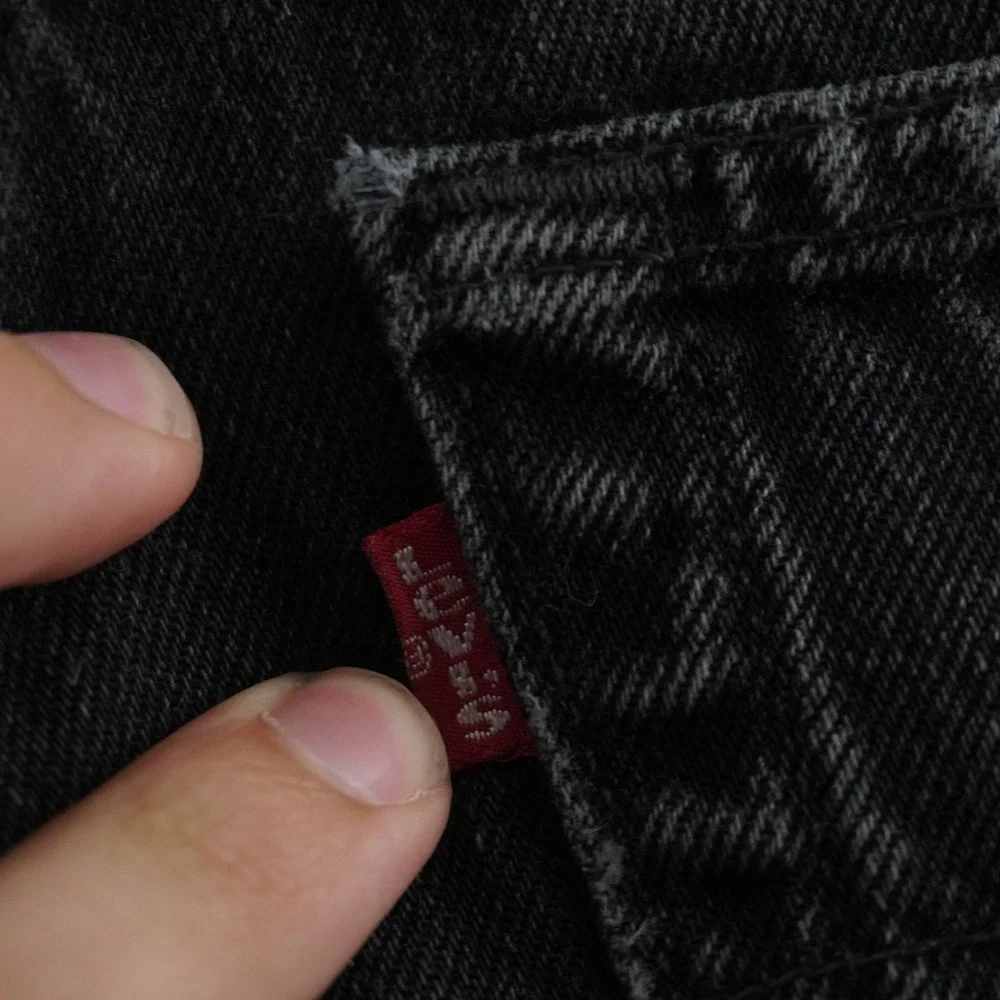 Levi's 501 Jeans Mens 29x30 Faded Black Straight Leg Vintage Made in USA Denim